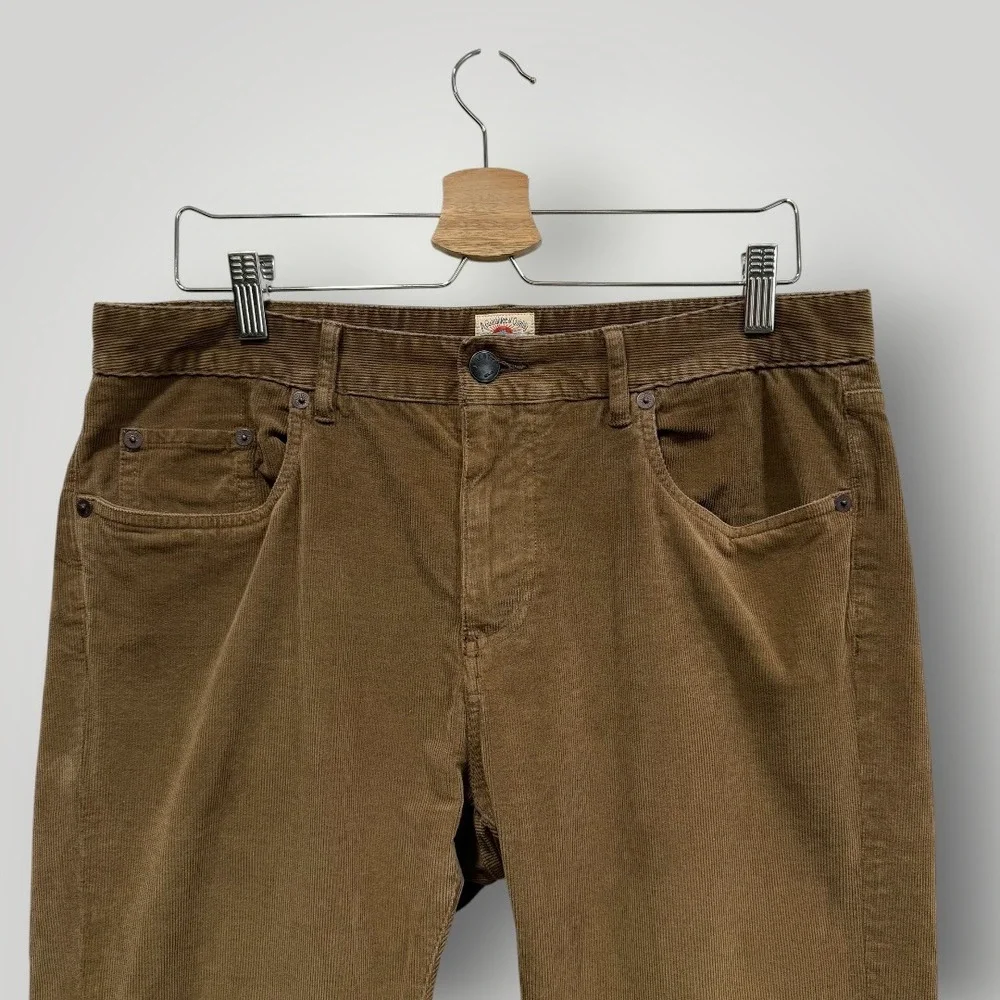 Faherty Brand Mens Brown‎ Organic Cotton Stretch Corduroy 5-Pocket Pants Size 32